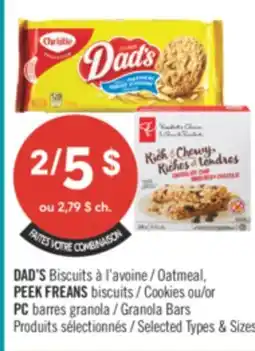 Pharmaprix DAD'S Oatmeal, PEEK FREANS Cookies or PC Granola Bars offer