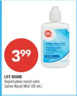 Pharmaprix LIFE BRAND Vaporisateur nasal salin Saline Nasal Mist (30 mL) offer