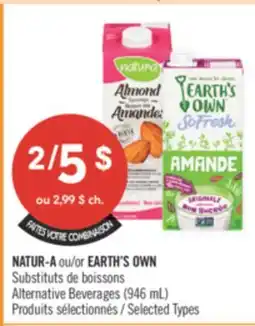 Pharmaprix NATUR-A or EARTH'S OWN Alternative Beverages offer
