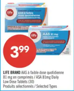 Pharmaprix LIFE BRAND ASA 81mg Daily Low Dose Tablets offer