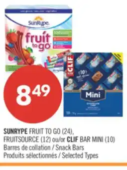 Pharmaprix SUNRYPE FRUIT TO GO (24), FRUITSOURCE (12) or CLIF BAR MINI (10) Snack Bars offer