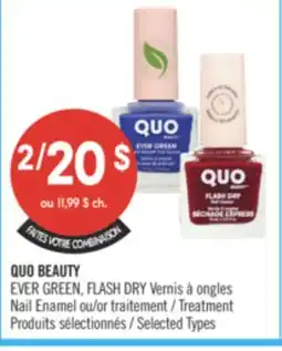 Pharmaprix QUO BEAUTY EVER GREEN, FLASH DRY Nail Enamel or Treatment offer