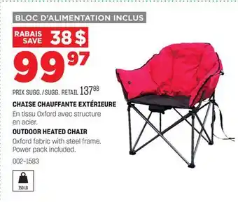 BMR CHAISE CHAUFFANTE EXTÉRIEURE offer