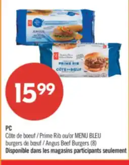Pharmaprix PC Prime Rib or BLUE MENU Angus Beef Burgers (8) offer