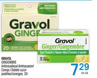 Uniprix GRAVOL GINGEMBRE Antinauséeux/Antinauseant, pastilles/lozenges offer