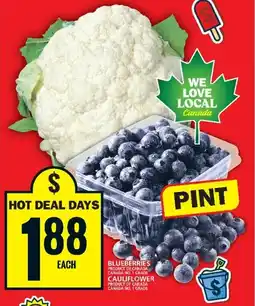 Food Basics BLUEBERRIES CAULIFLOWER offer