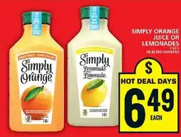 Food Basics SIMPLY ORANGE JUICE OR LEMONADES offer