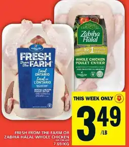 Food Basics FRESH FROM THE FARM OR ZABIHA HALAL WHOLE CHICKEN offer