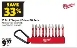 Home Hardware 10 Pc. 2 Impact Driver Bit Sets offer