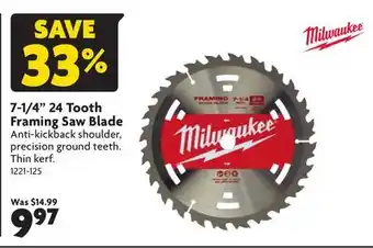 Home Hardware 7-1/4 24 Tooth Framing Saw Blade offer