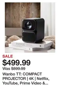 TSC Stores Wanbo TT: COMPACT PROJECTOR | 4K | Netflix, YouTube, Prime Video & over 200 genuine built-in Apps l offer