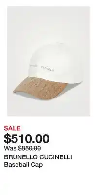 Holt Renfrew BRUNELLO CUCINELLI Baseball Cap offer