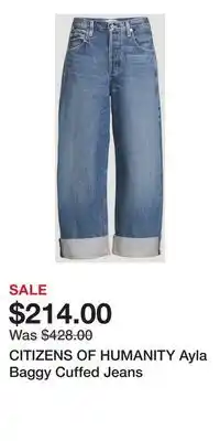 Holt Renfrew CITIZENS OF HUMANITY Ayla Baggy Cuffed Jeans offer