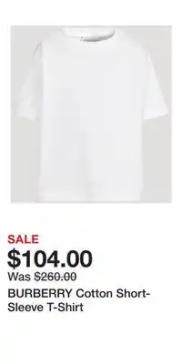 Holt Renfrew BURBERRY Cotton Short-Sleeve T-Shirt offer
