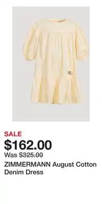 Holt Renfrew ZIMMERMANN August Cotton Denim Dress offer