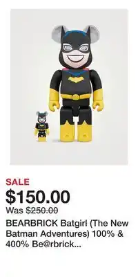 Holt Renfrew BEARBRICK Batgirl (The New Batman Adventures) 100% & 400% Be@rbrick Set offer