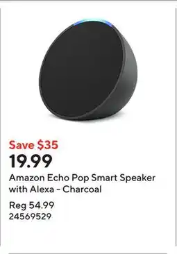 Staples Amazon Echo Pop Smart Speaker with Alexa - Charcoal offer