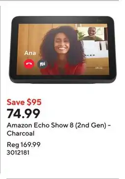 Staples Amazon Echo Show 8 (2nd Gen) - Charcoal offer