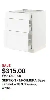IKEA SEKTION / MAXIMERA Base cabinet with 3 drawers, white Enköping/white wood effect offer
