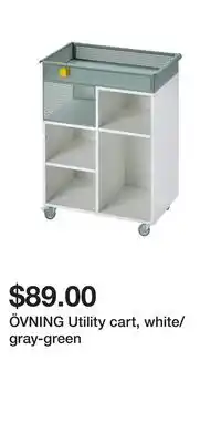 IKEA ÖVNING Utility cart, white/gray-green offer