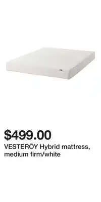 IKEA VESTERÖY Hybrid mattress, medium firm/white offer