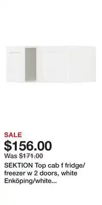 IKEA SEKTION Top cab f fridge/freezer w 2 doors, white Enköping/white wood effect offer
