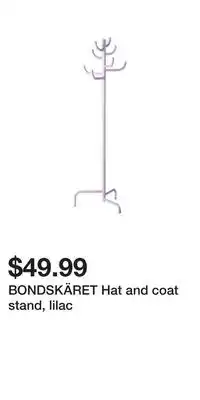 IKEA BONDSKÄRET Hat and coat stand, lilac offer