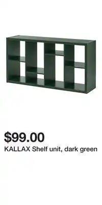 IKEA KALLAX Shelf unit, dark green offer