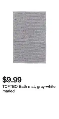 IKEA TOFTBO Bath mat, gray-white marled offer