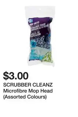 Dollarama SCRUBBER CLEANZ Microfibre Mop Head (Assorted Colours) offer
