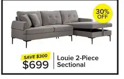 Leon's Louie 2-Piece Sectional with Right-Facing Storage Chaise - grey offer
