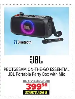 2001 Audio Video JBL ON-THE-GO ESSENTIAL JBL Portable Party Box with Mic offer