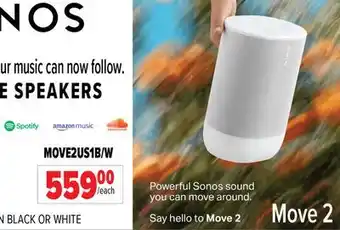 2001 Audio Video SONOS PORTABLE SPEAKER VOICE WHITE offer