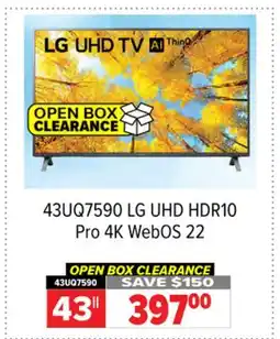 2001 Audio Video LG 43 LED 4K SLIM DESIGN HDR TV offer