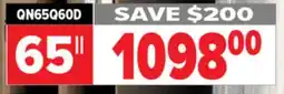 2001 Audio Video SAMSUNG 65 QLED UHD QUANTUM HDR TV offer