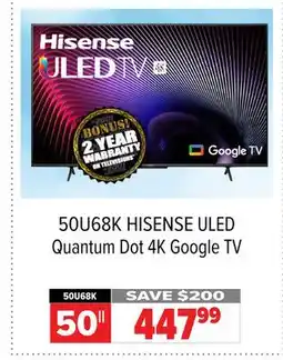 2001 Audio Video HISENSE ULED Quantum Dot 4K Google TV offer
