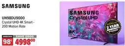 2001 Audio Video SAMSUNG 98 Crystal UHD 4K Smart - 200 Motion Rate offer