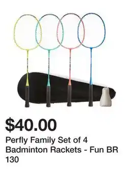 Perfly Family Set of 4 Badminton Rackets - Fun BR 130