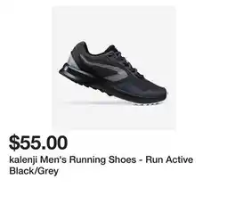 Decathlon kalenji Men's Running Shoes - Run Active Black/Grey offer