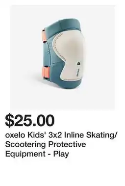 Decathlon oxelo Kids' 3x2 Inline Skating/Scootering Protective Equipment - Play offer