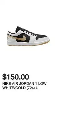 Sport Chek NIKE AIR JORDAN 1 LOW WHITE/GOLD (724) U offer