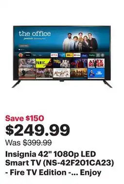 Best Buy Insignia 42 1080p LED Smart TV (NS-42F201CA23) - Fire TV Edition - 2022 - Only at Best Buy offer