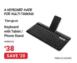 Visions Electronics TARGUS Keyboard with Tablet / Phone Stand offer