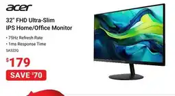 Visions Electronics Acer 32 FHD Ultra-Slim IPS Home/Office Monitor offer