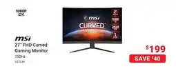 Visions Electronics MSI 27 FHD Curved Gaming Monitor offer