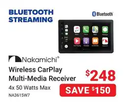 Visions Electronics Nakamichi Wireless CarPlay Multi-Media Receiver offer