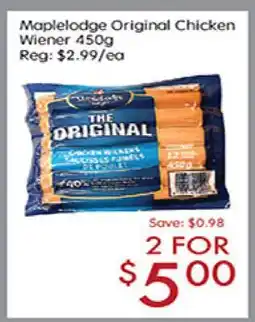 Sunny Food Mart Maplelodge Original Chicken Wiener offer