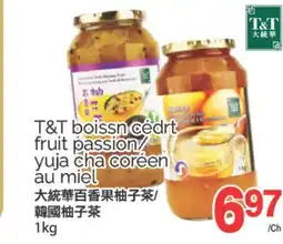 T&T Supermarket T&T BOISSN CÉDRT FRUIT PASSION/YUJA CHA CORÉEN AU MIEL, 1KG offer