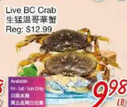 Foody Mart Live BC Crab offer