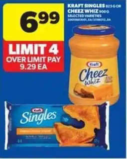 Real Canadian Superstore KRAFT SINGLES 25G-OR CHEEZ WHIZ 9000 offer
